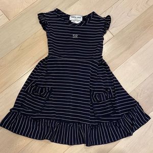 Sofia Rye Canada girls super soft stretch ruffle sleeve black white dress